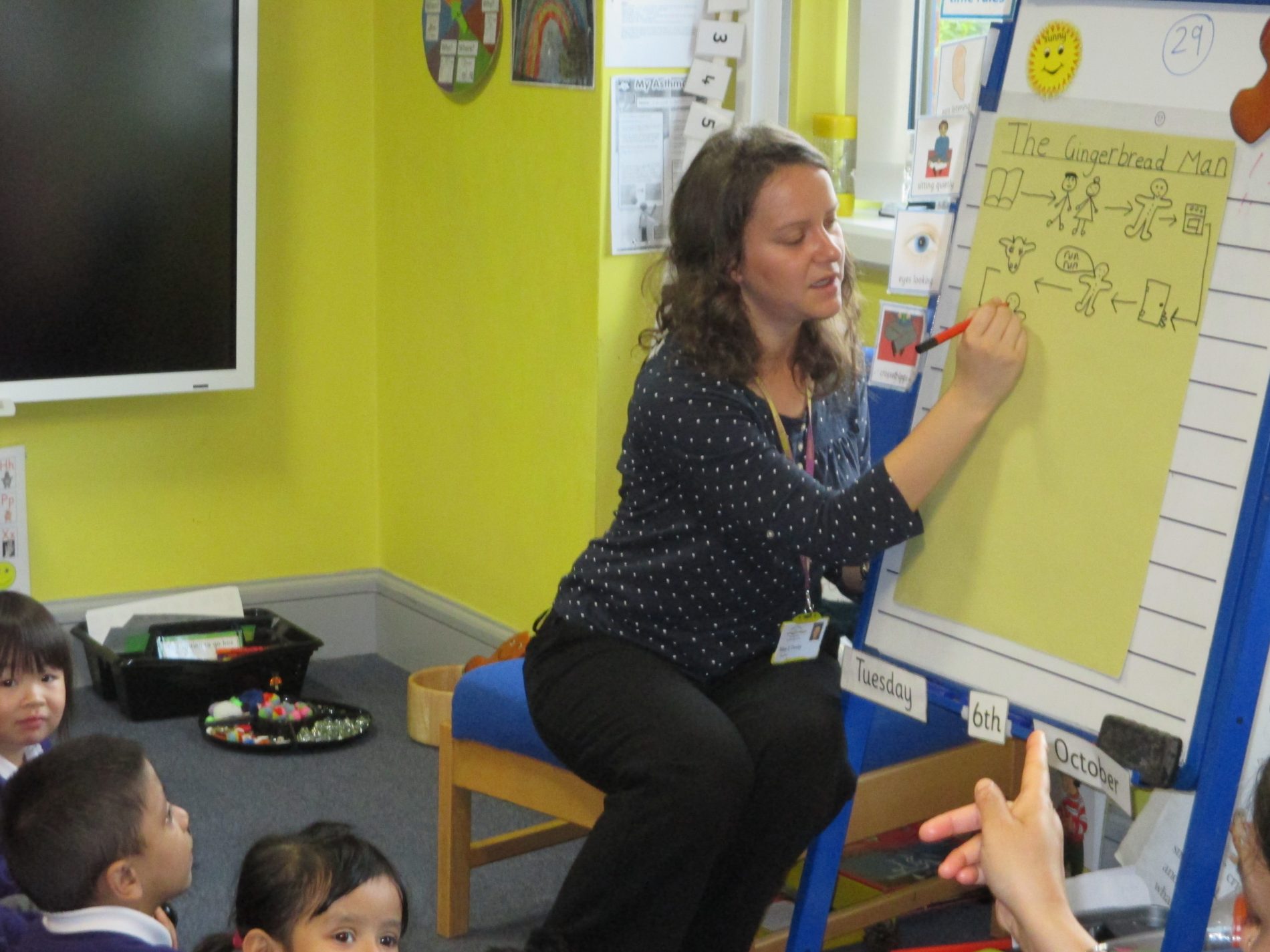 Teacher and flipchart Burnley Brow Community School