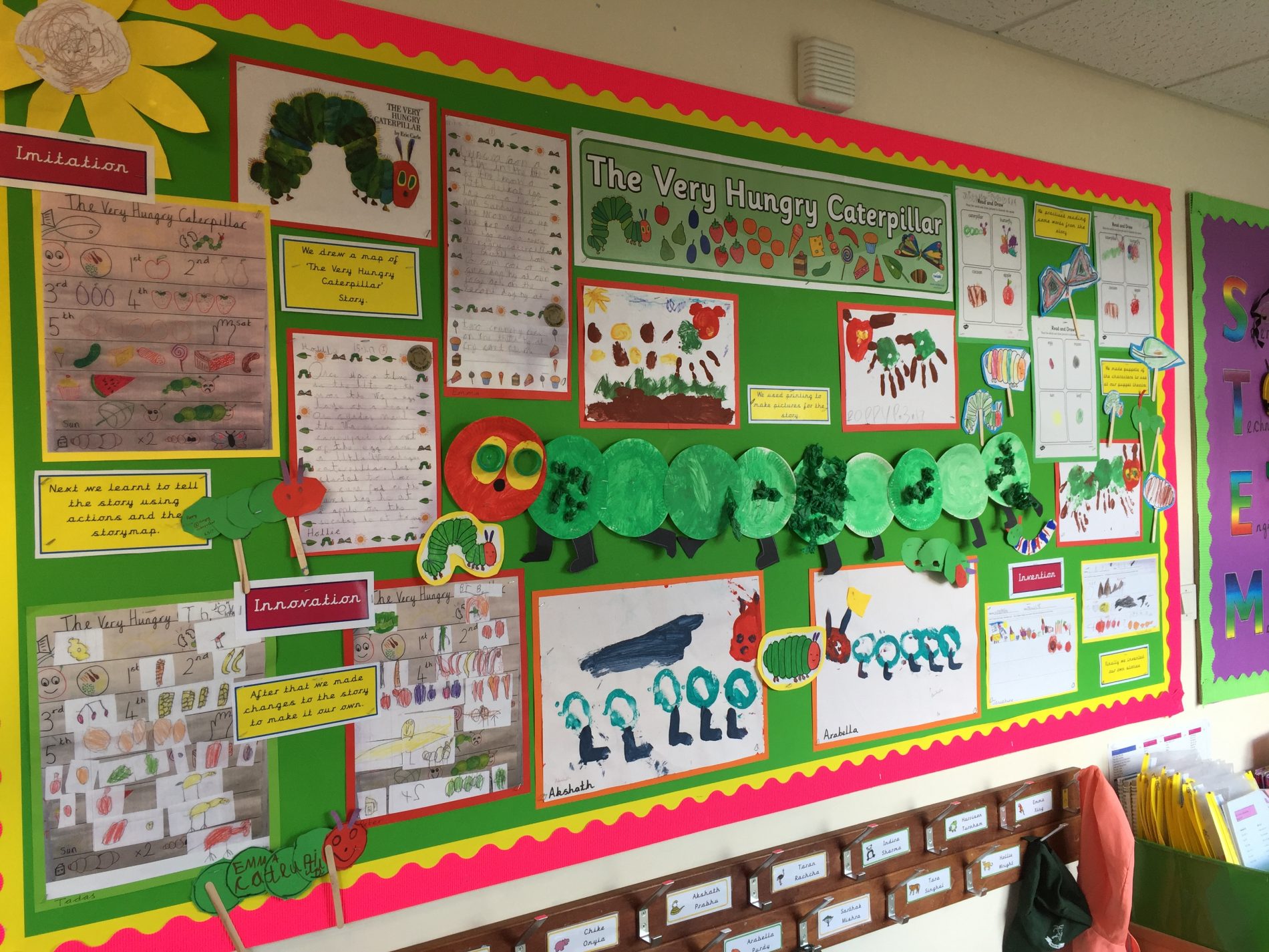 Hungry Caterpillar display Warren Road Primary School