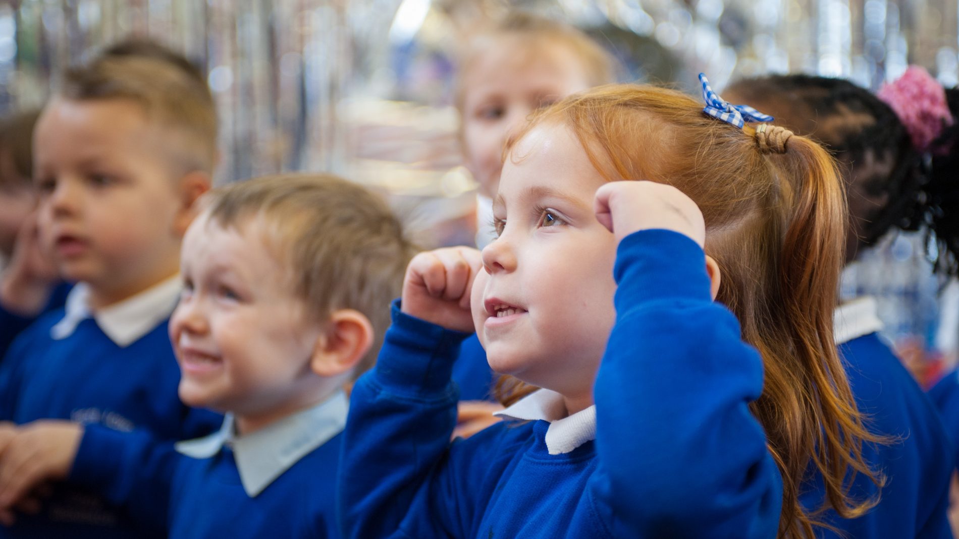 Talk for Writing pupils gesturing imitation stage