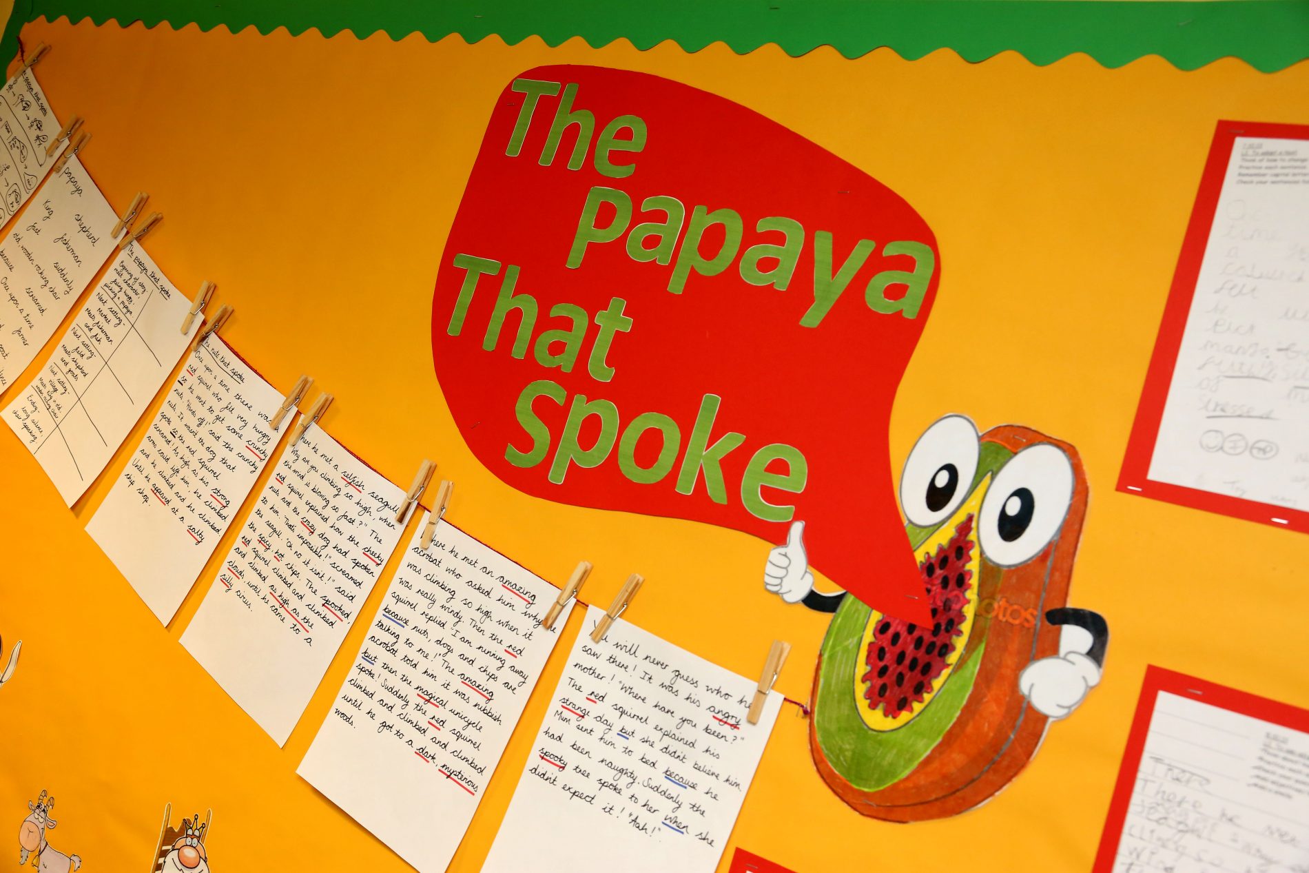 Papaya That Spoke display West St Leonards Primary Academy