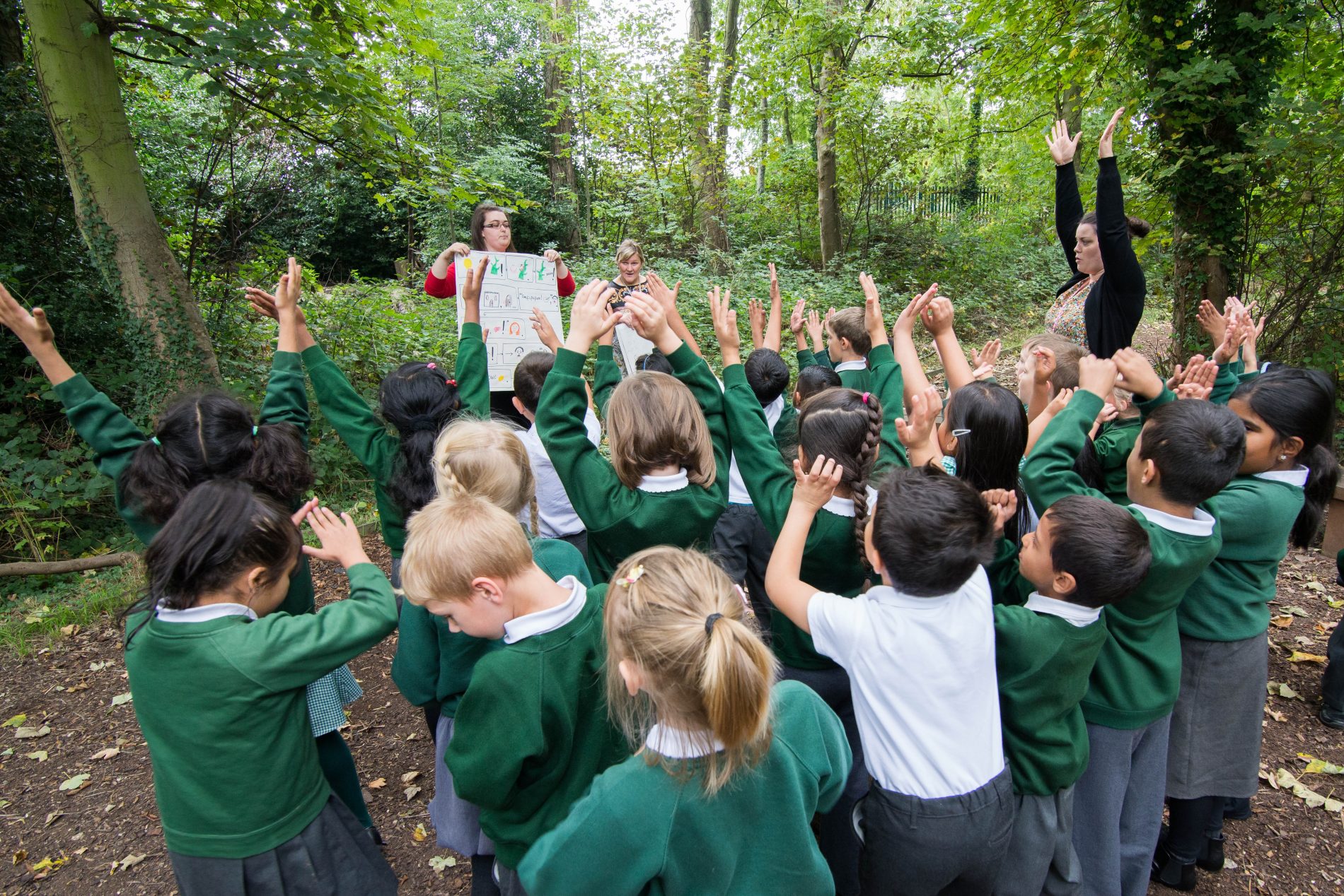 Teacher and flipchart Penn Wood Primary