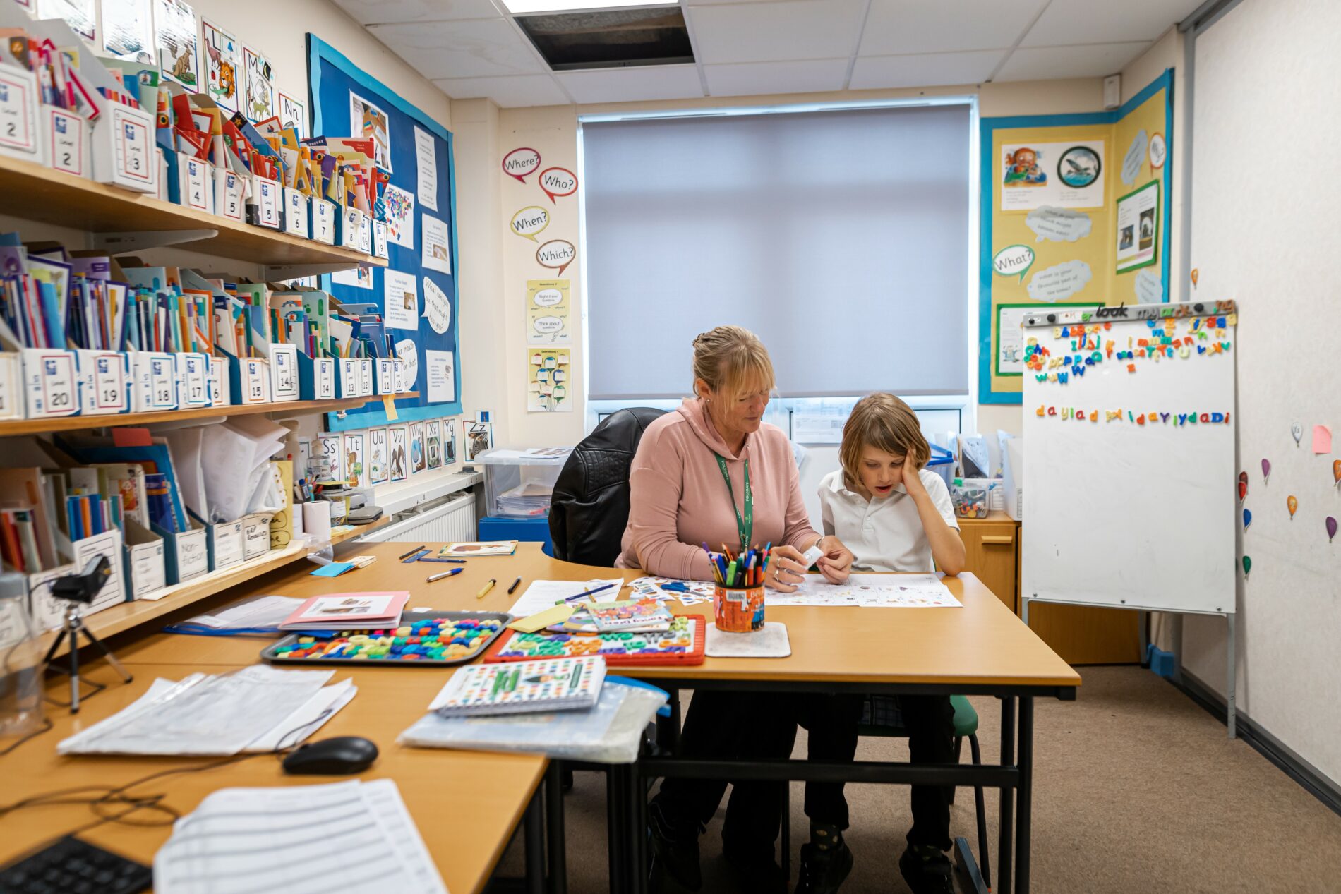 3 pupils writing Burnley Brow Community School